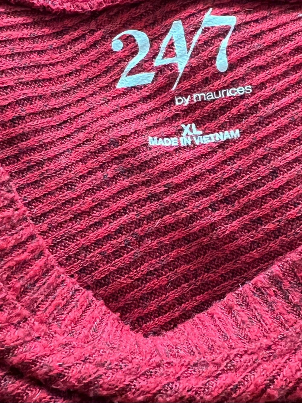 Super Soft Red Oversized Asymmetrical Sweater - XL - Picture 3 of 3